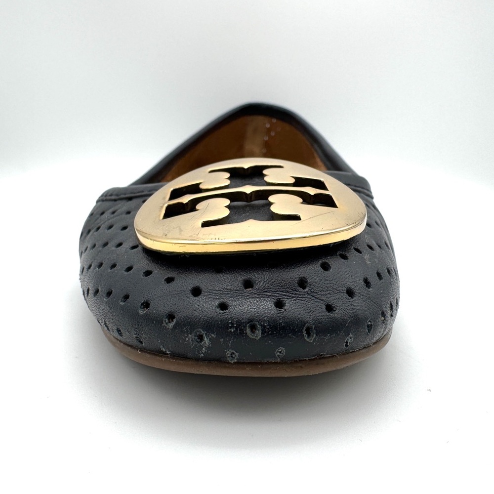 TORY BURCH Reva Perforated Ballet Flat - Navy Blue - Sz 7 - Picture 8 of 12